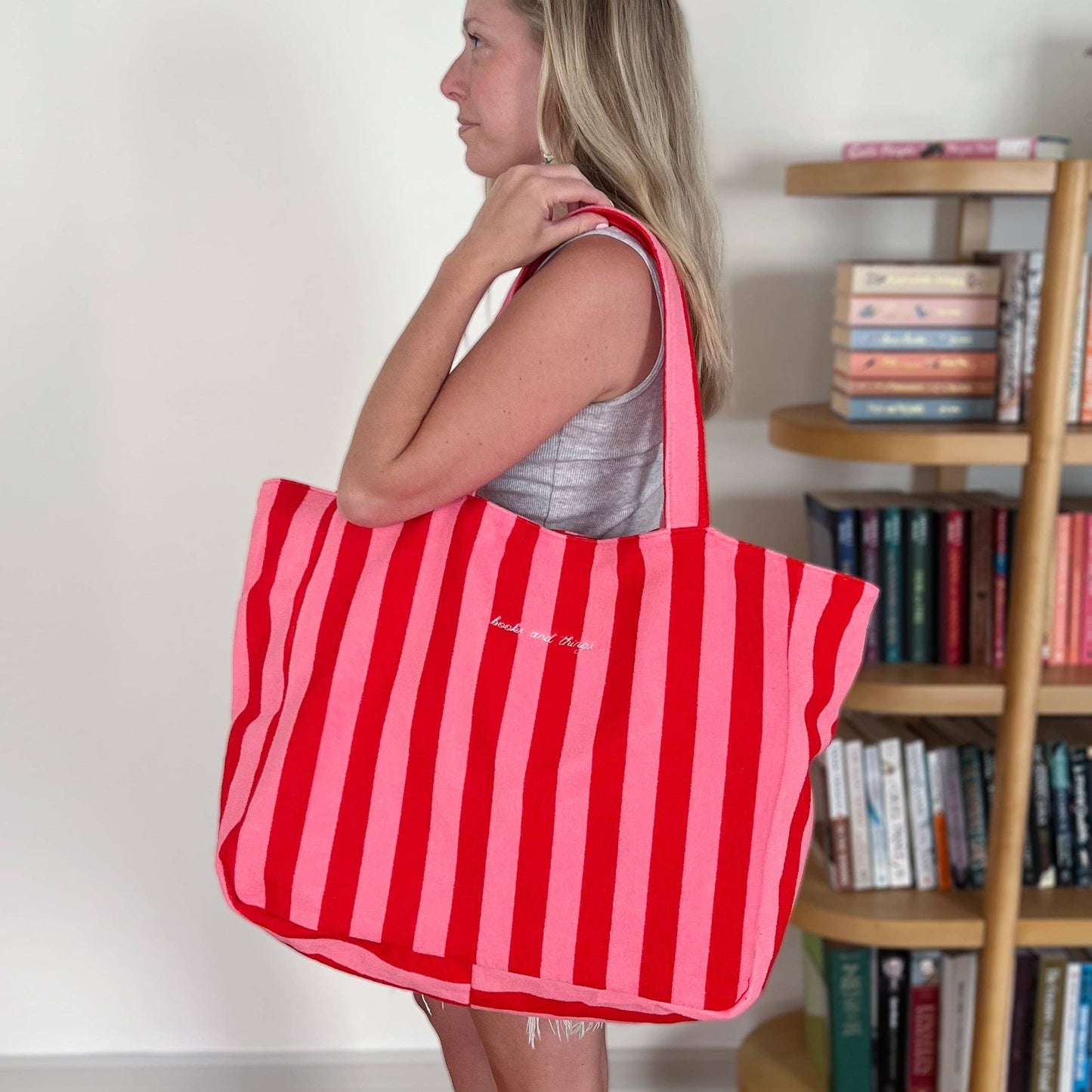 The Bookish Beach Bag: Pink/Red