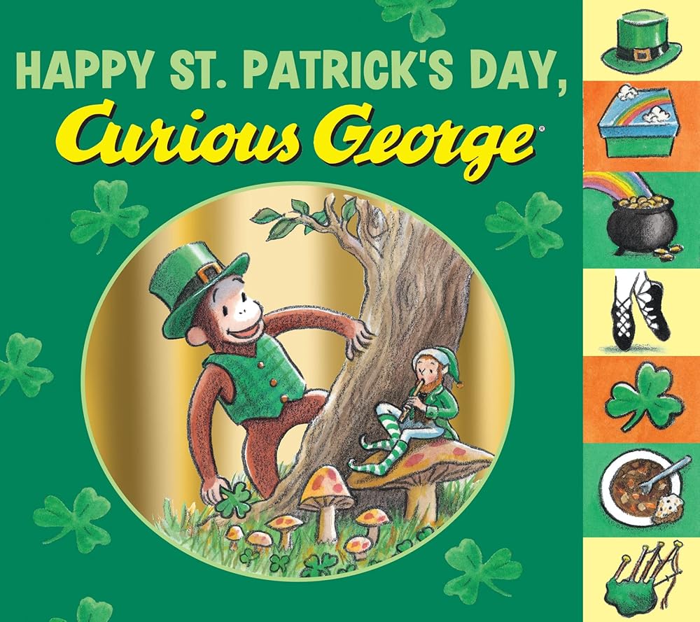 Happy St. Patrick's Day, Curious George Tabbed Board Book cover image