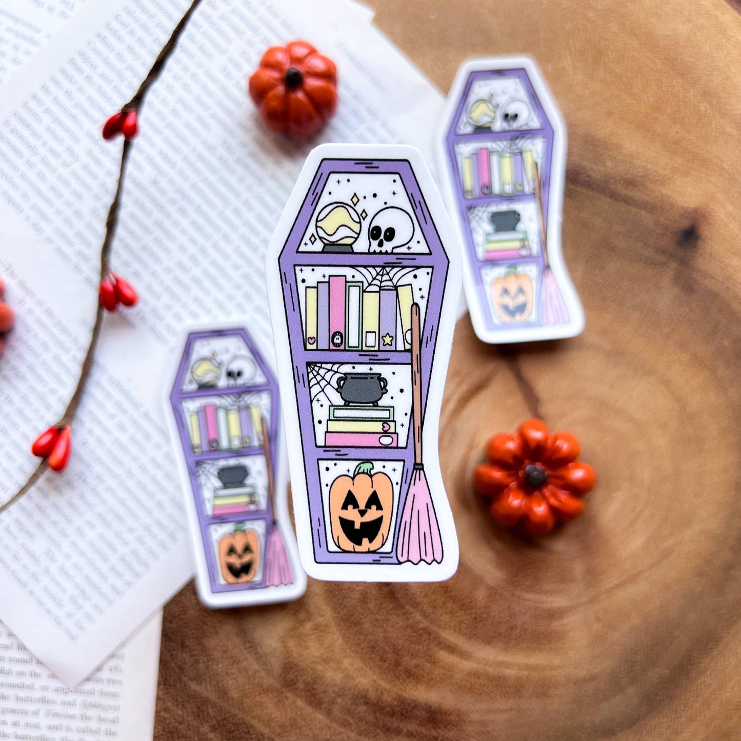 SpookyCoffin Bookcase Sticker