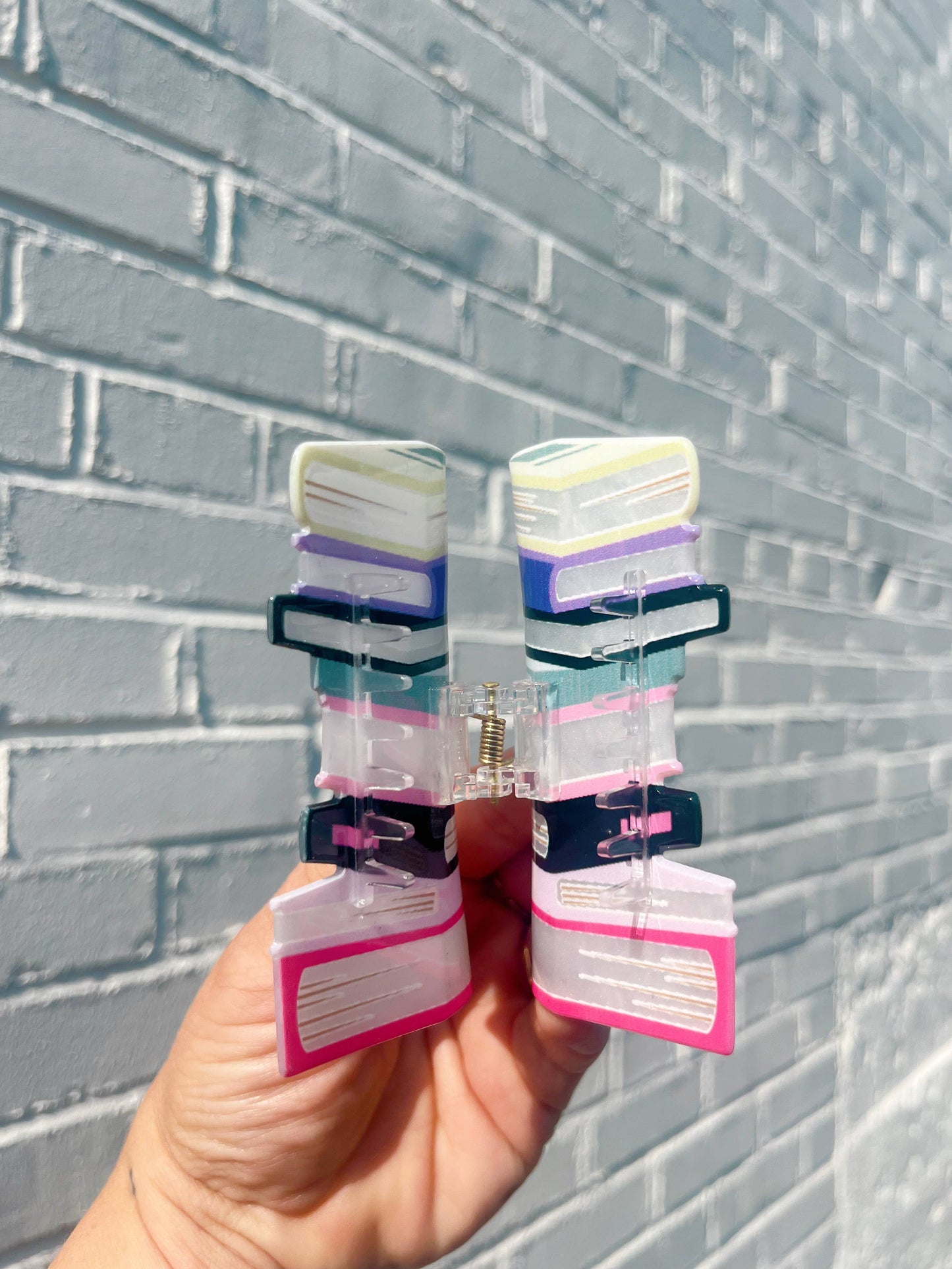 Read My Clips Book Stack Reading Bookstore Bookish Hair Claw: Purple