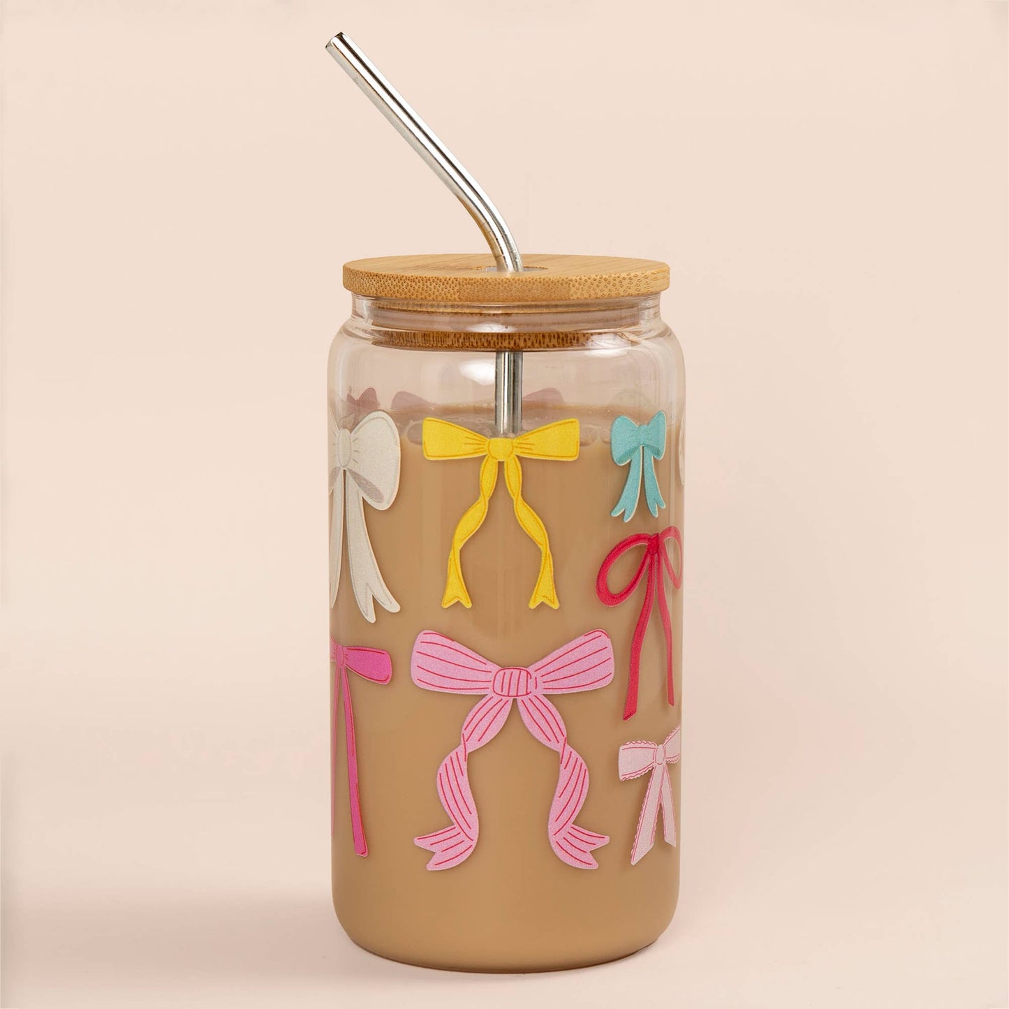 Coquette Bows Glass Can