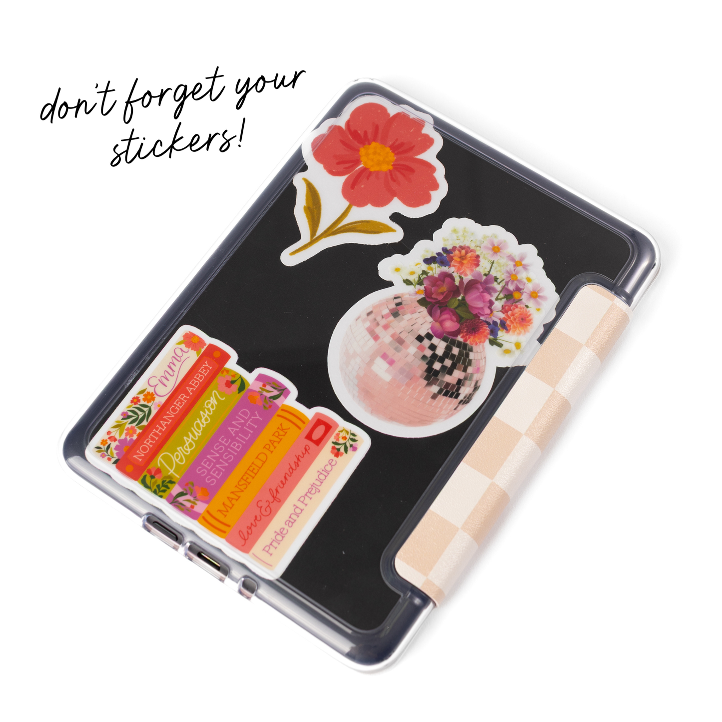 Latte Checker Clear Back Kindle Case: Kindle Paperwhite (12th Generation)