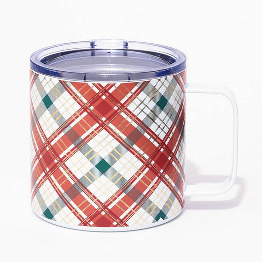 Plaid Insulated Travel Mug