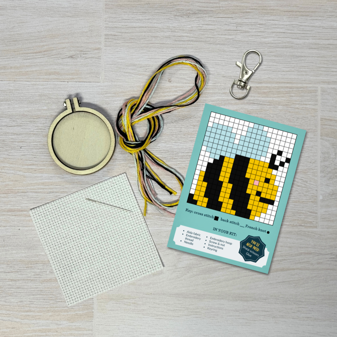 'Bee Happy!' Mini Matchbox Cross Stitch Kit
