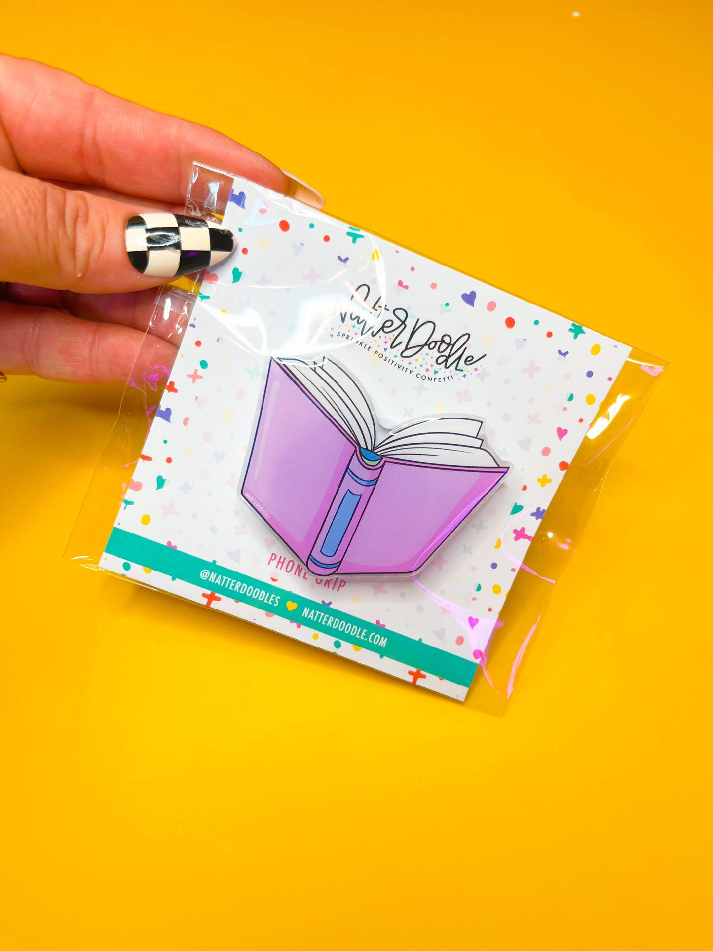 Call Me Bookish Phone Grip Reading Teacher Book Library Pink