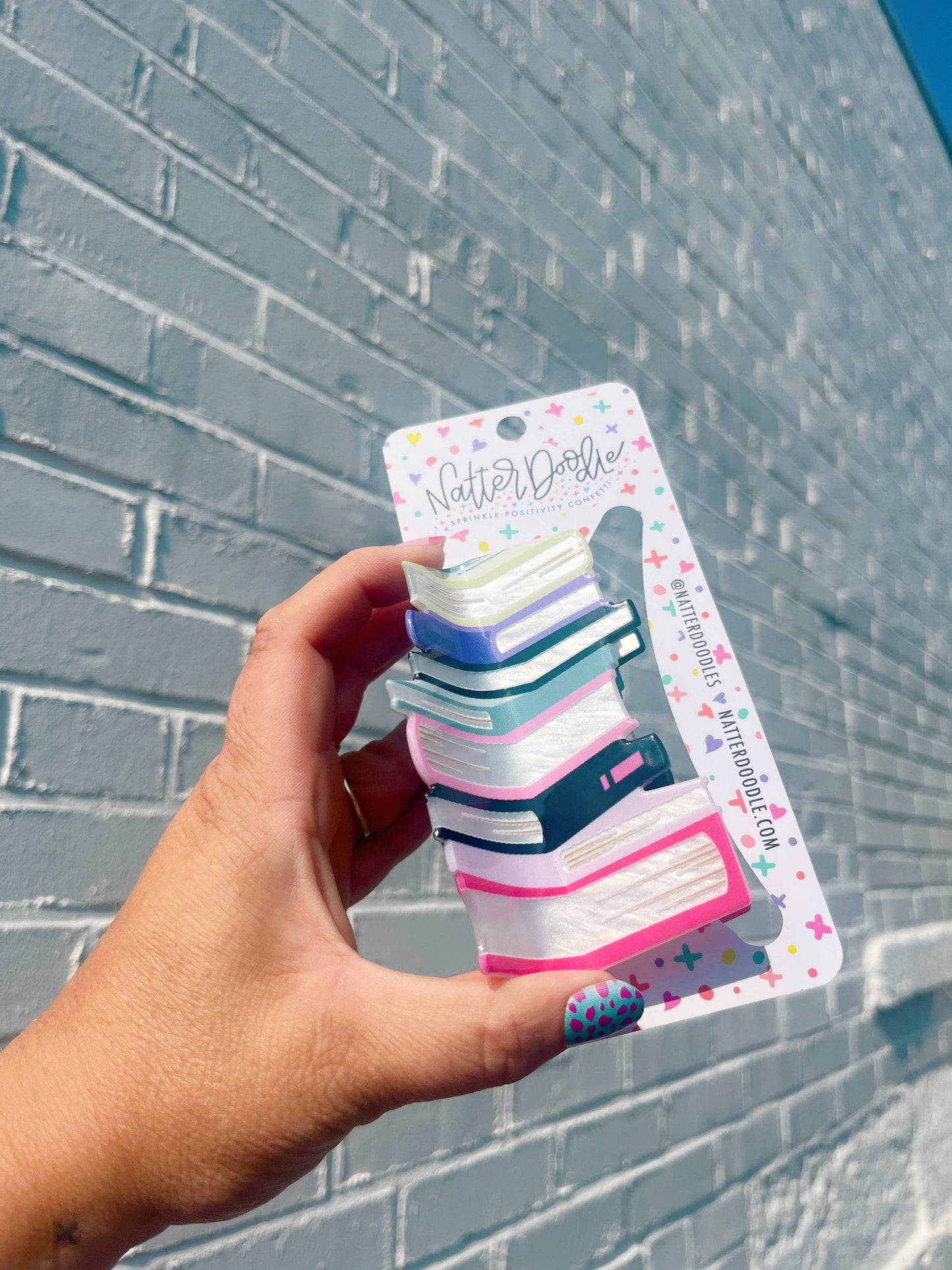 Read My Clips Book Stack Reading Bookstore Bookish Hair Claw: Purple