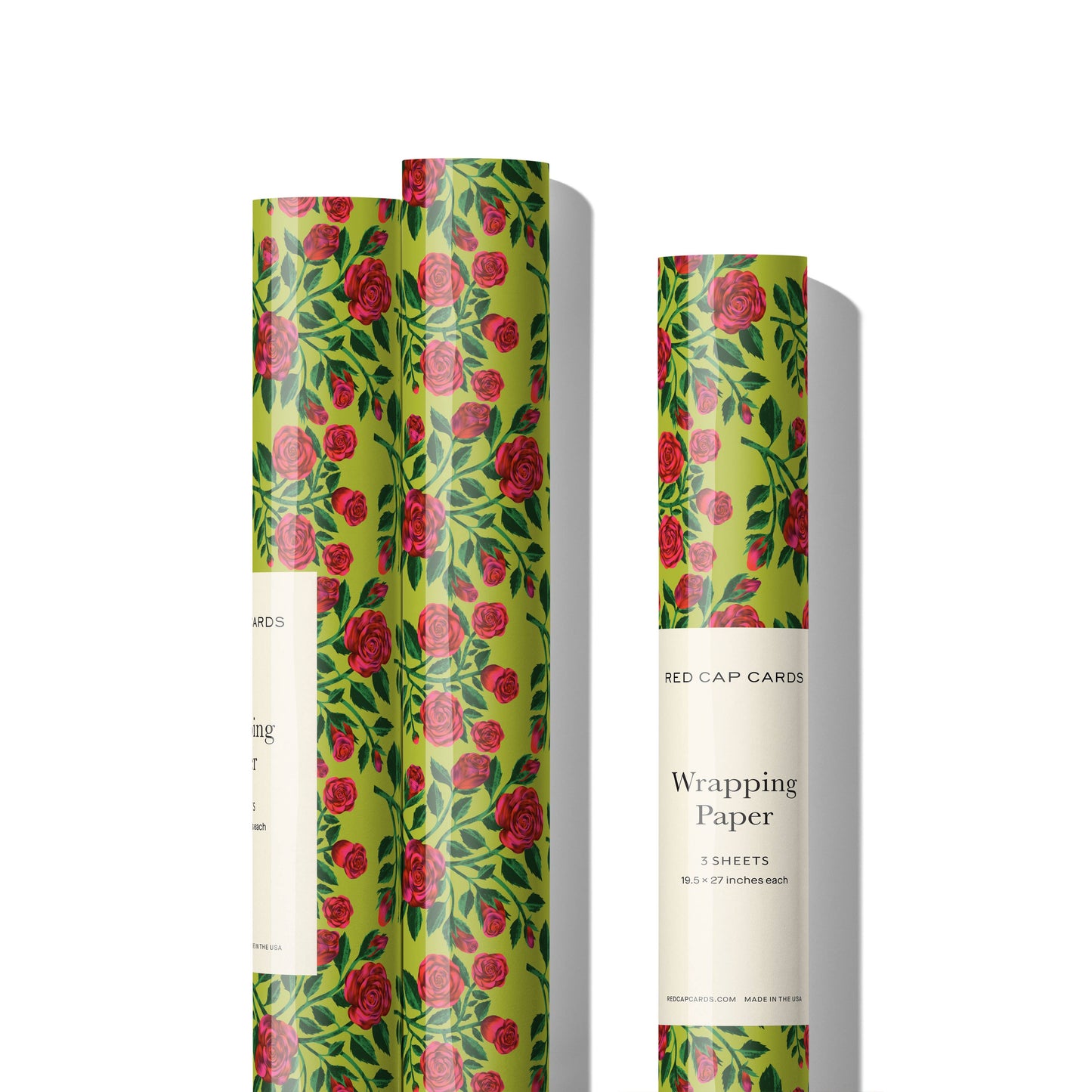 Grateful Roses wrapping paper: Rolls of 3 sheets