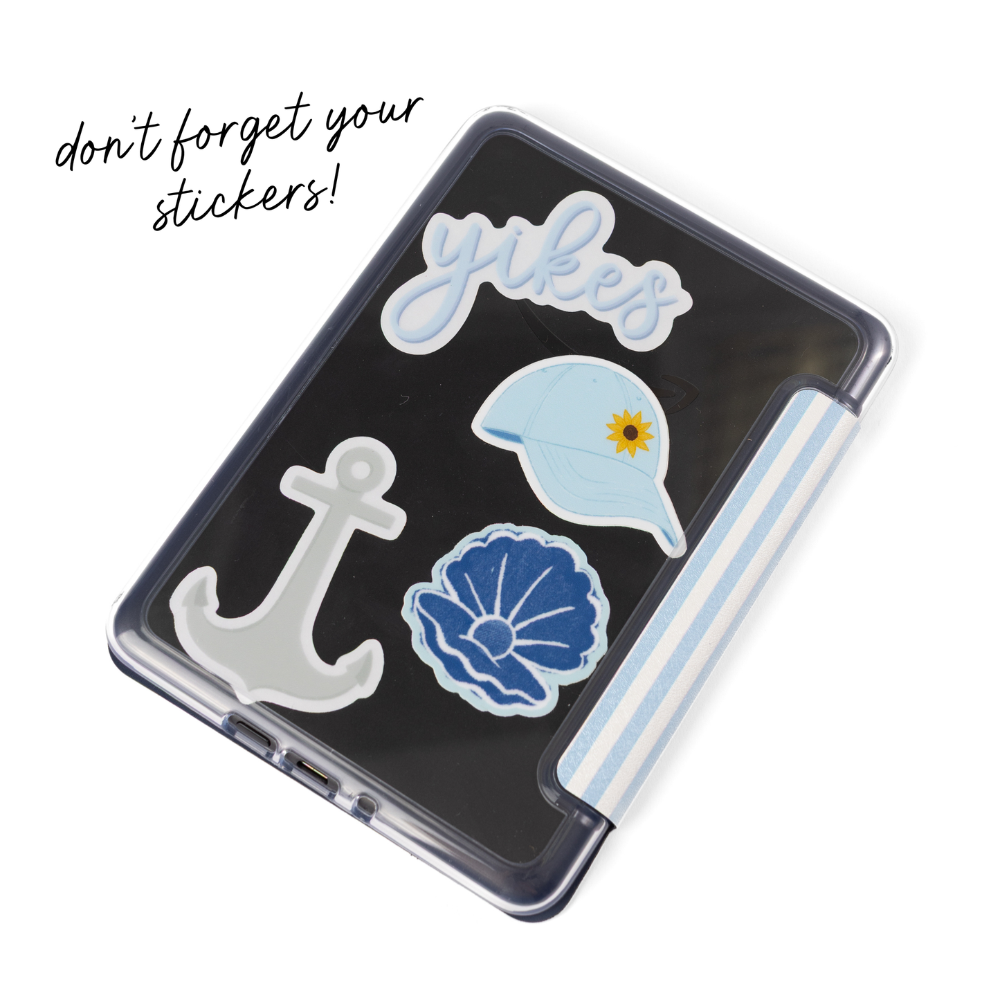 Blue Stripes Clear Back Kindle Case: Kindle Paperwhite (12th Generation)