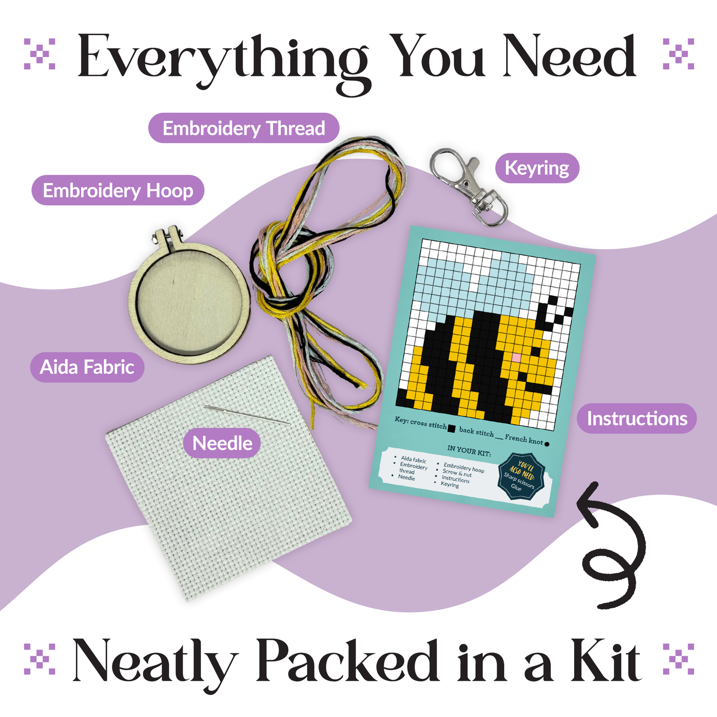 'Bee Happy!' Mini Matchbox Cross Stitch Kit