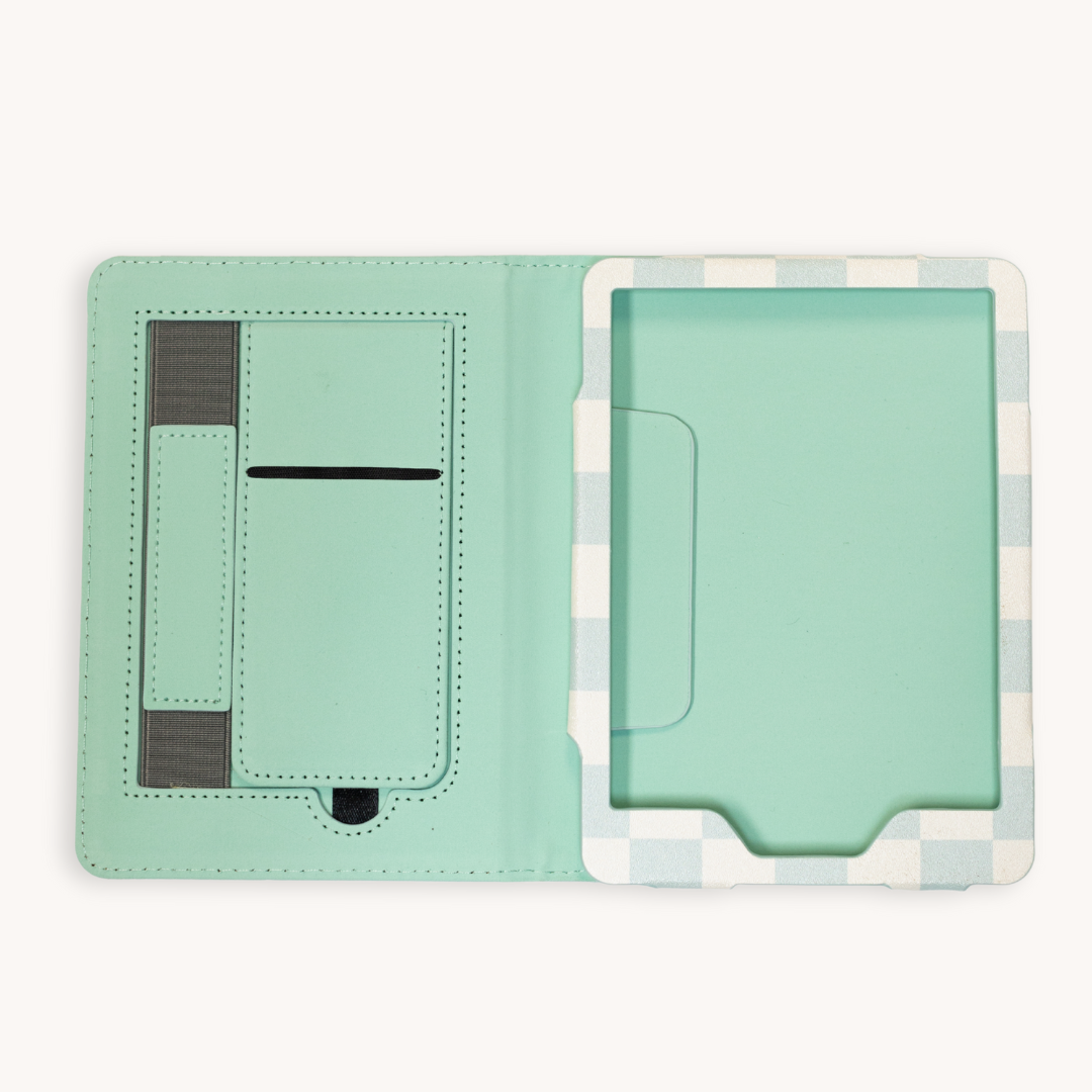 Blue Checker Kindle Case: Kindle Paperwhite (12th Generation)