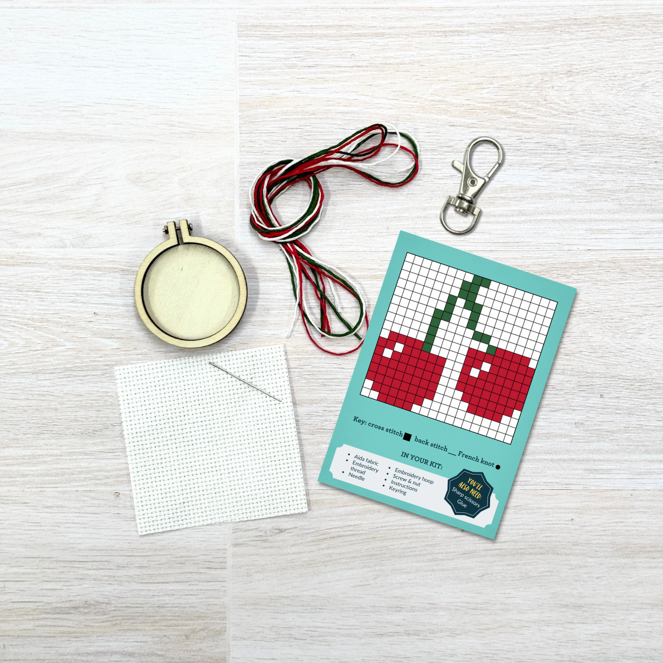 'I Love You Cherry Much' Mini Matchbox Cross Stitch Kit