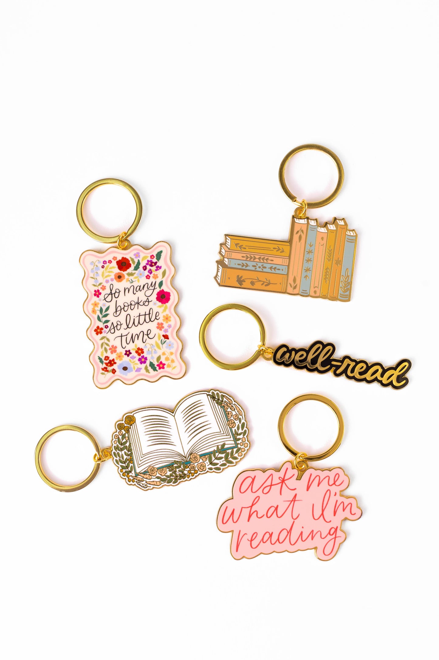 Ask Me What I'm Reading Metal Keychain 2x2.5 in.