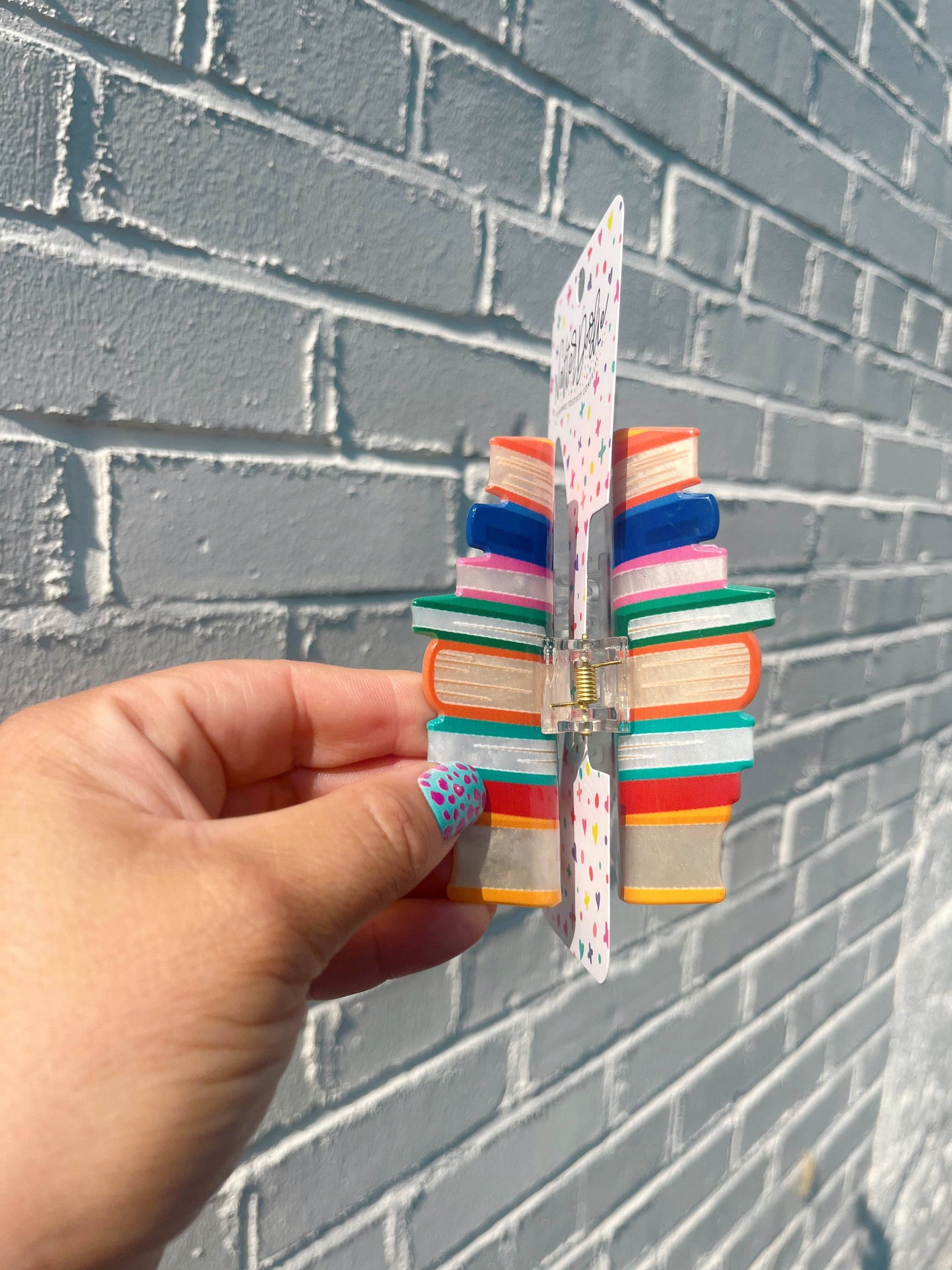 Read My Clips Book Stack Reading Bookstore Bookish Hair Claw: Purple