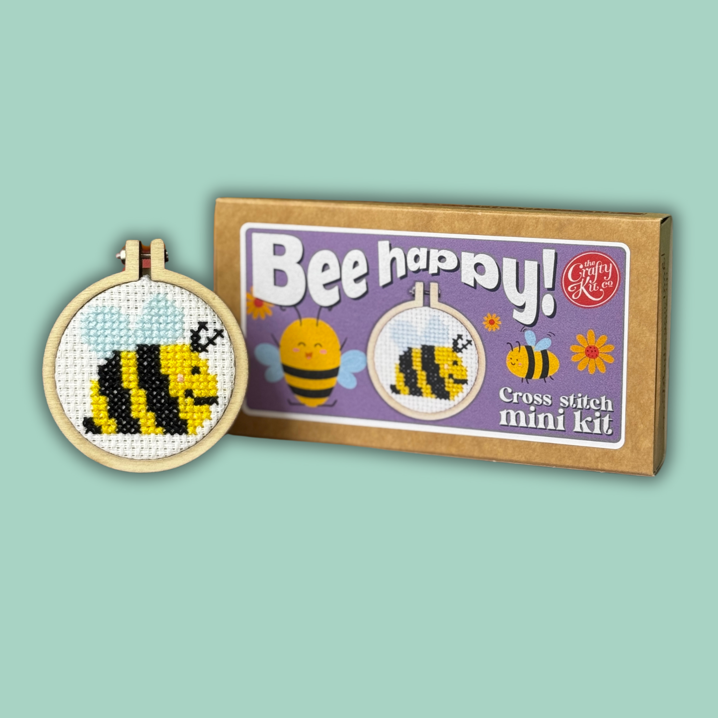 'Bee Happy!' Mini Matchbox Cross Stitch Kit