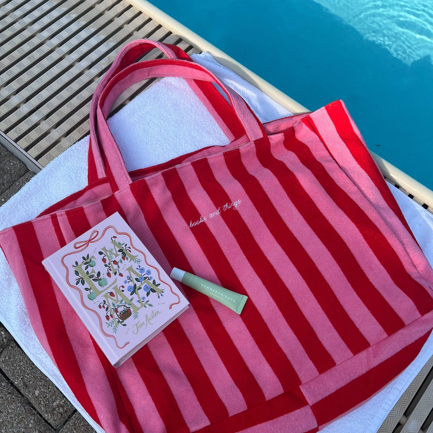 The Bookish Beach Bag: Pink/Red