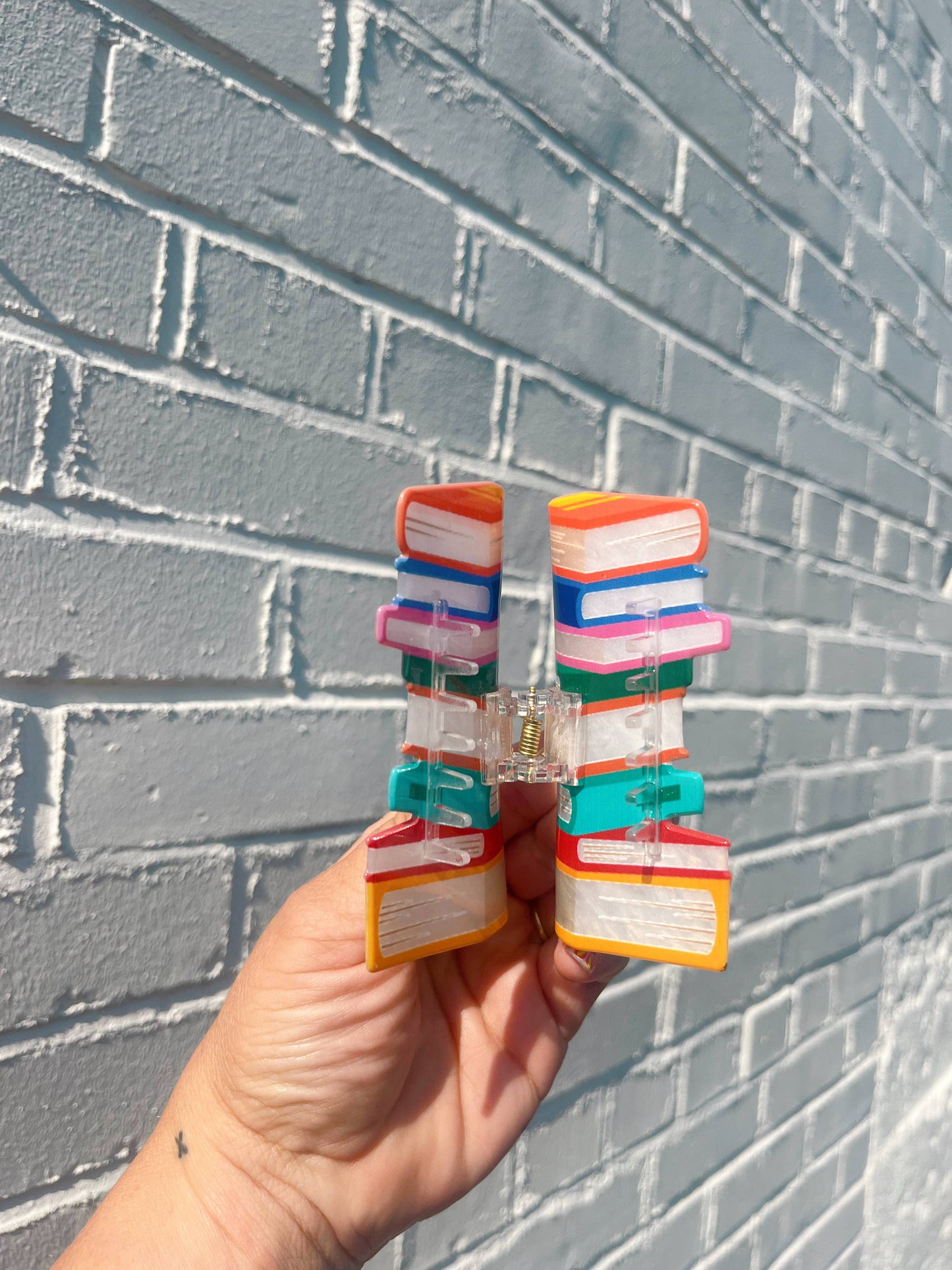 Read My Clips Book Stack Reading Bookstore Bookish Hair Claw: Multi-Colored