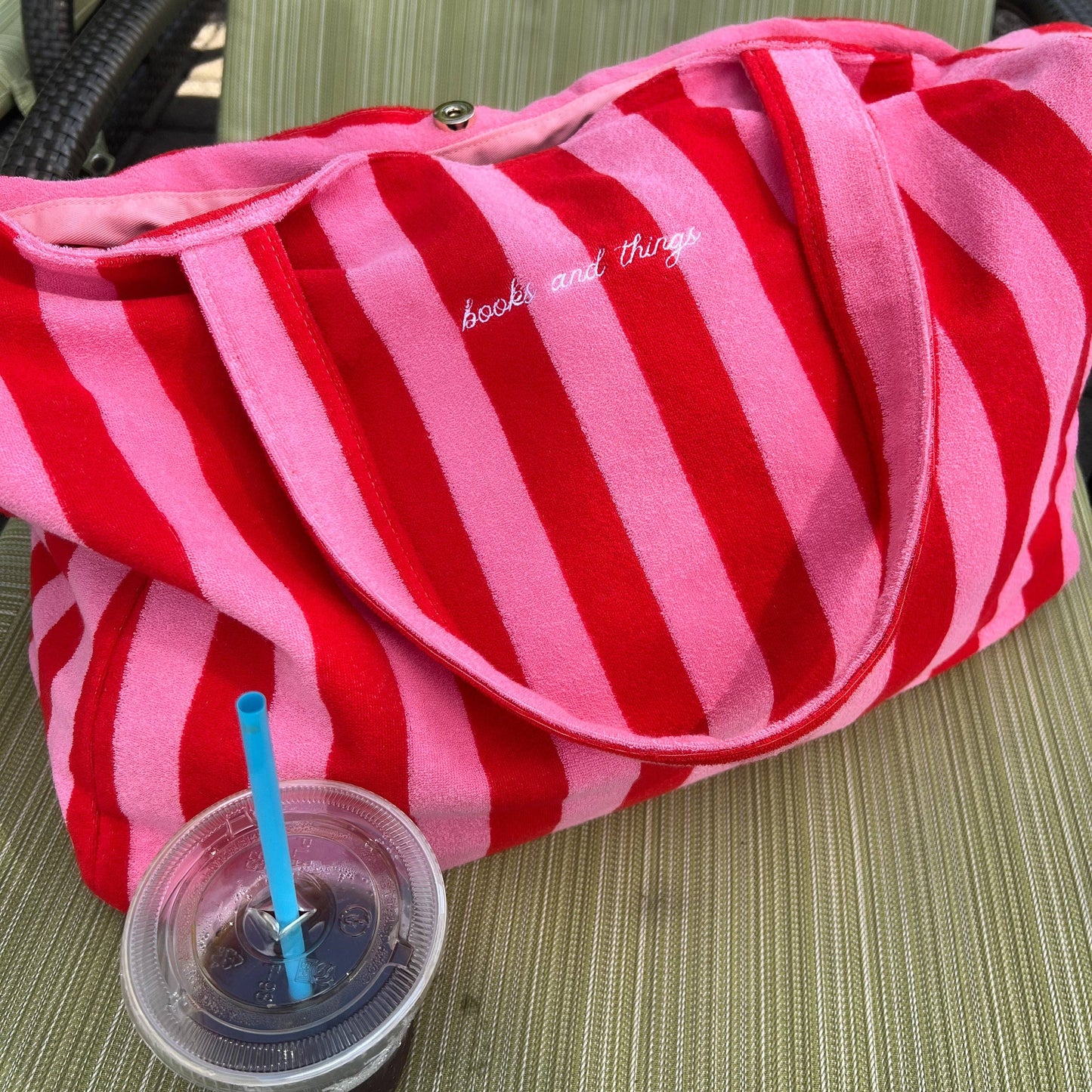 The Bookish Beach Bag: Pink/Red