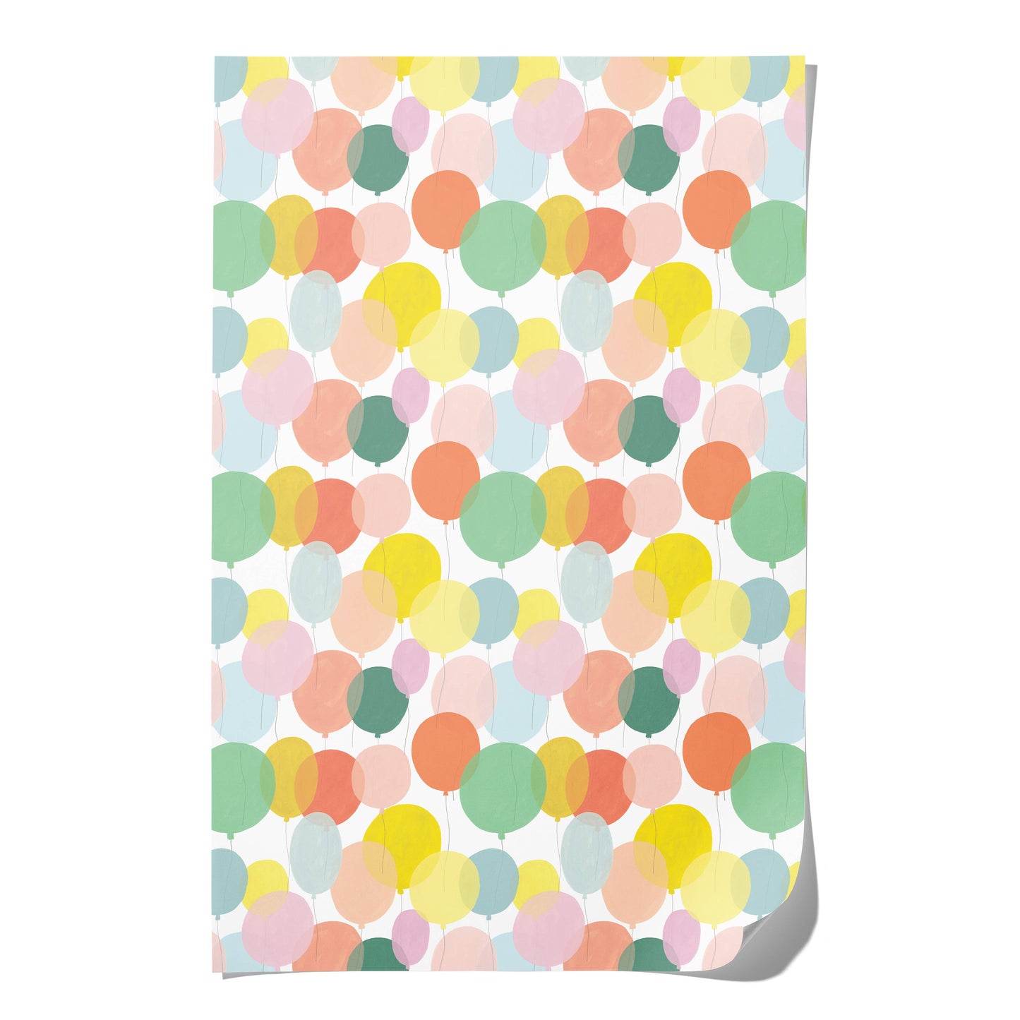 Birthday Balloons birthday wrapping paper: Rolls of 3 sheets