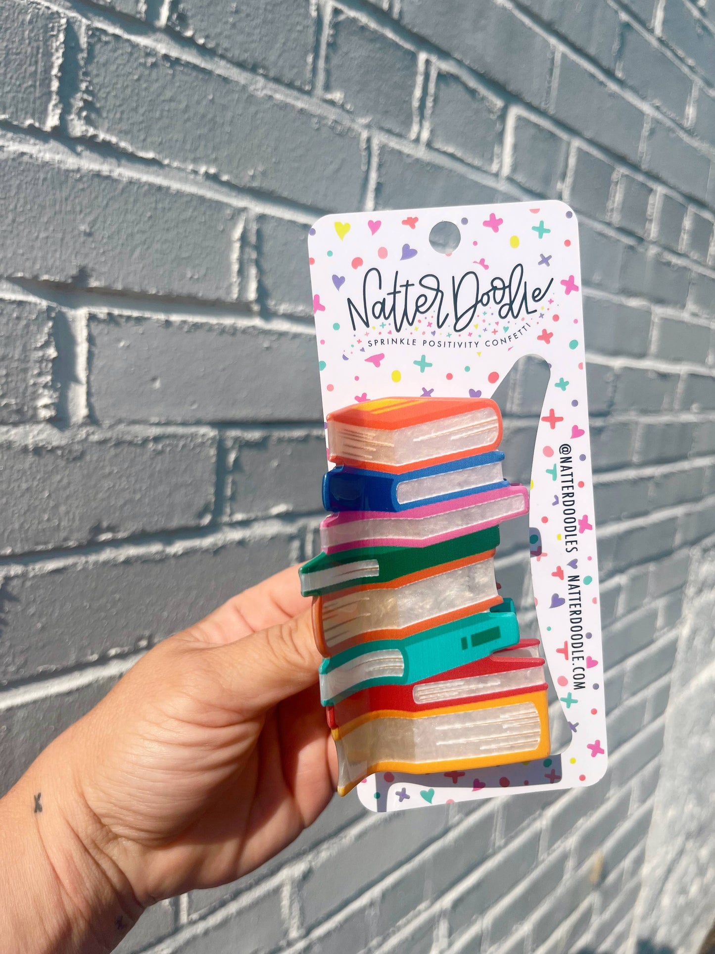 Read My Clips Book Stack Reading Bookstore Bookish Hair Claw: Purple