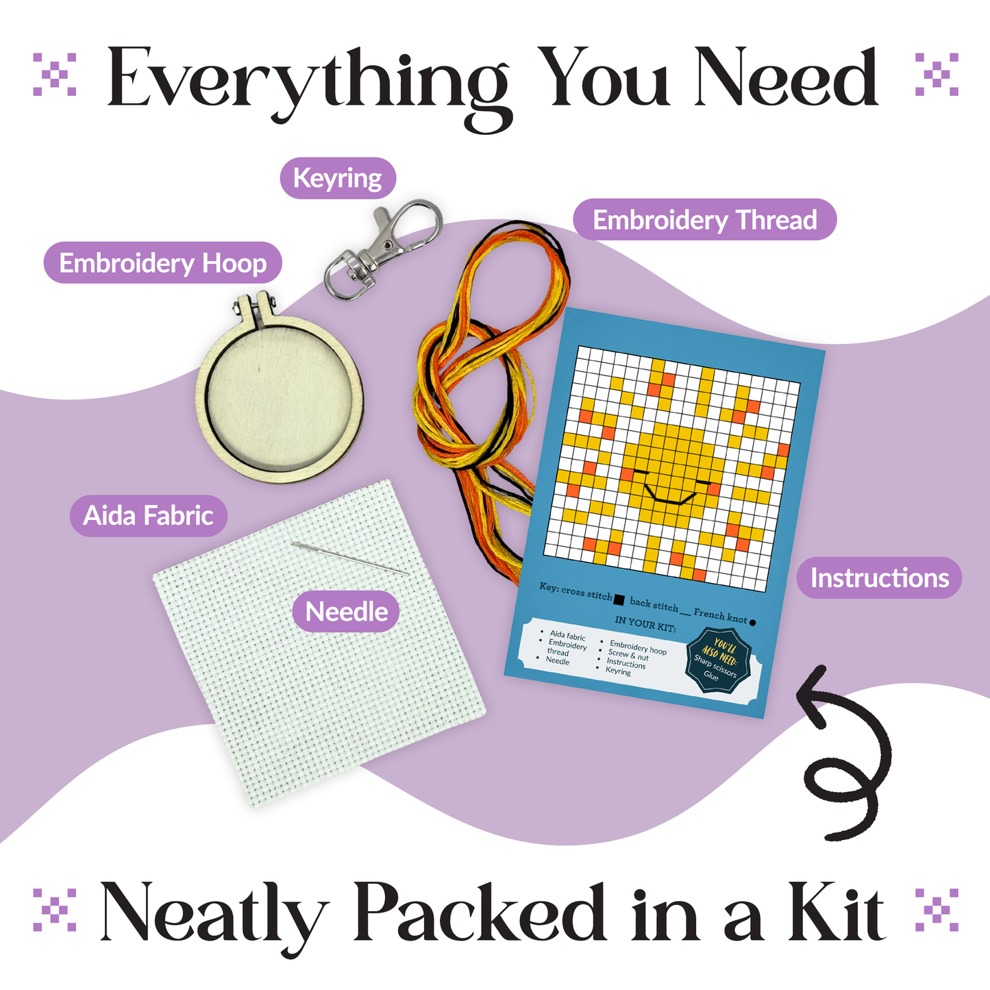 'You are my Sunshine' Mini Matchbox Cross Stitch Kit