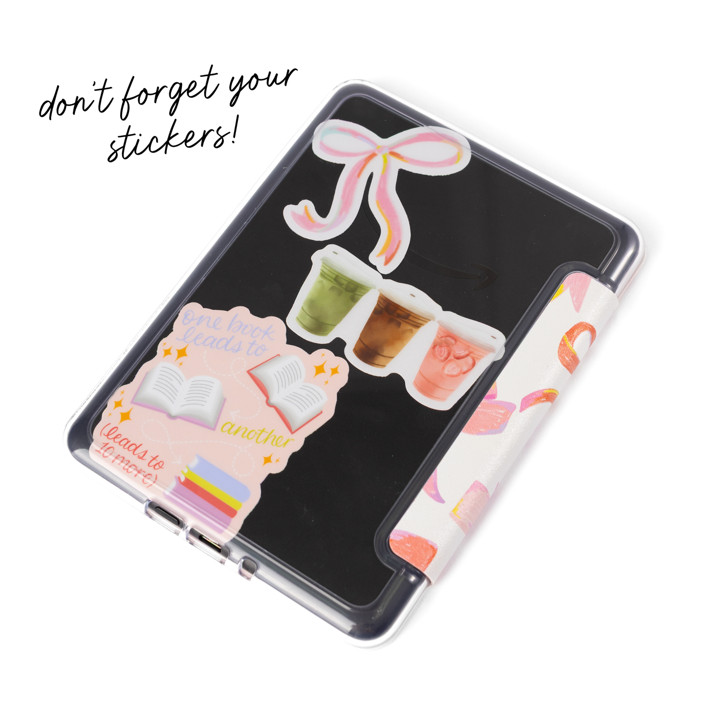 Pink Bows Clear Back Kindle Case: Kindle Paperwhite (11th Generation)