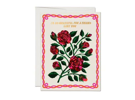 Grateful Roses friendship greeting card: Singles