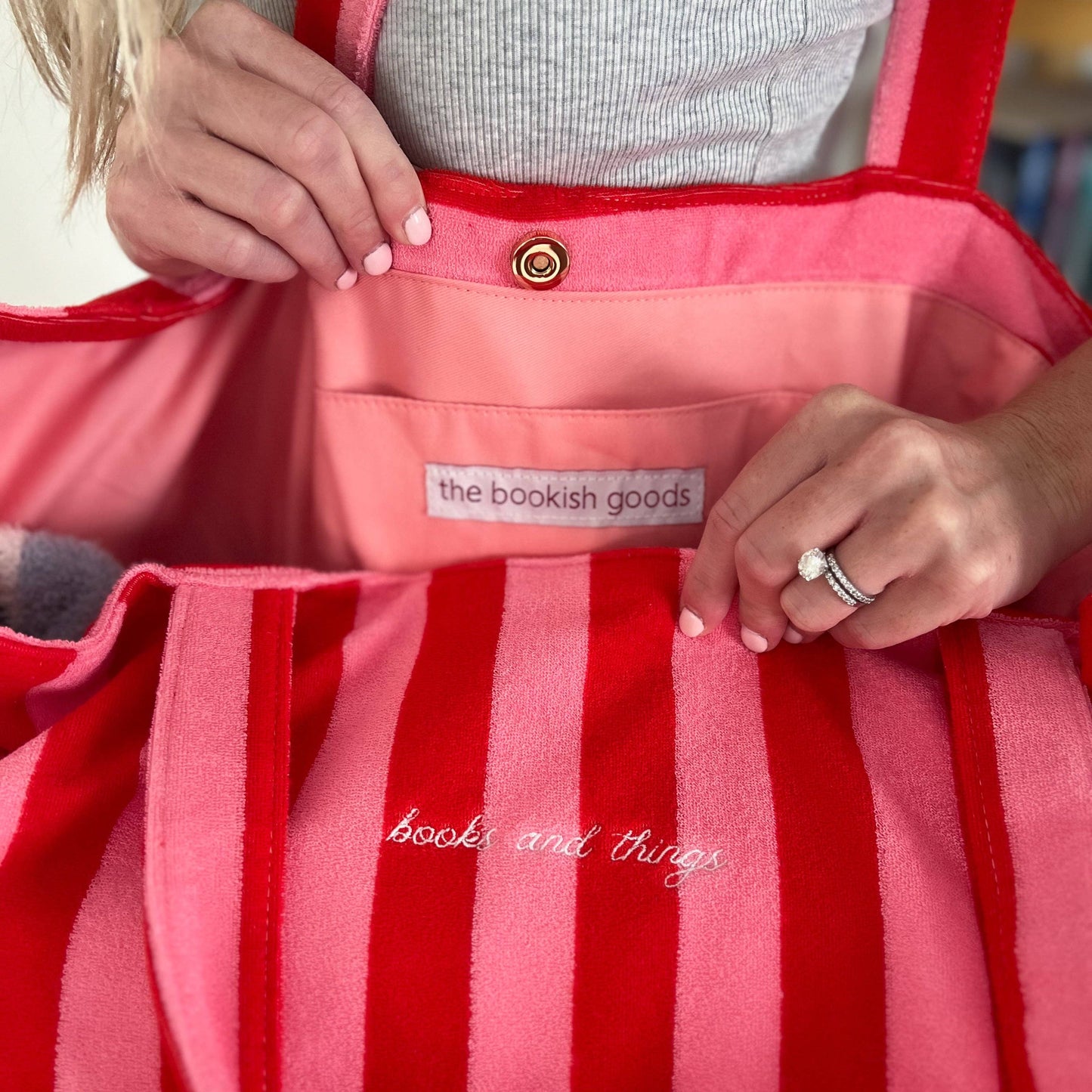 The Bookish Beach Bag: Pink/Red