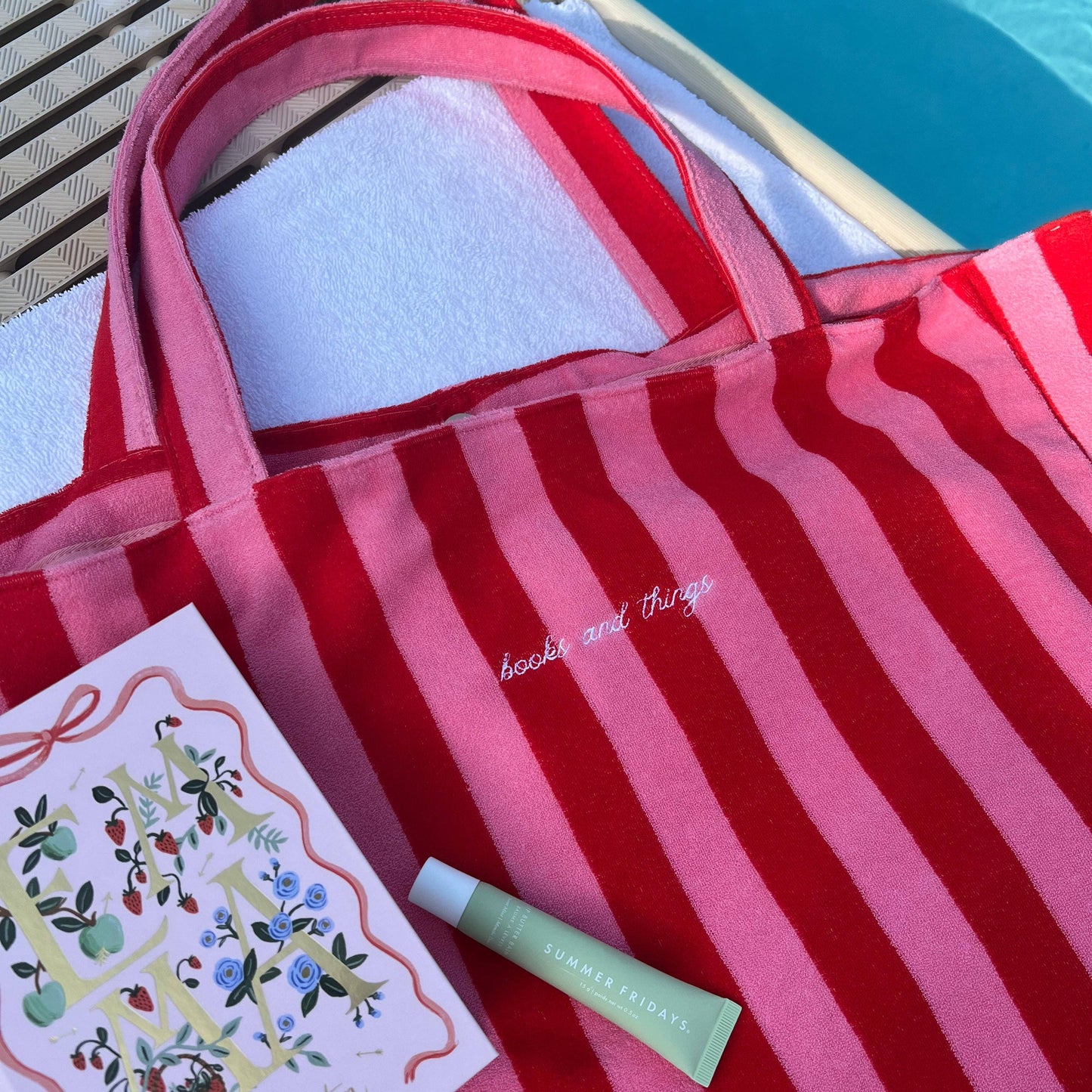 The Bookish Beach Bag: Pink/Red