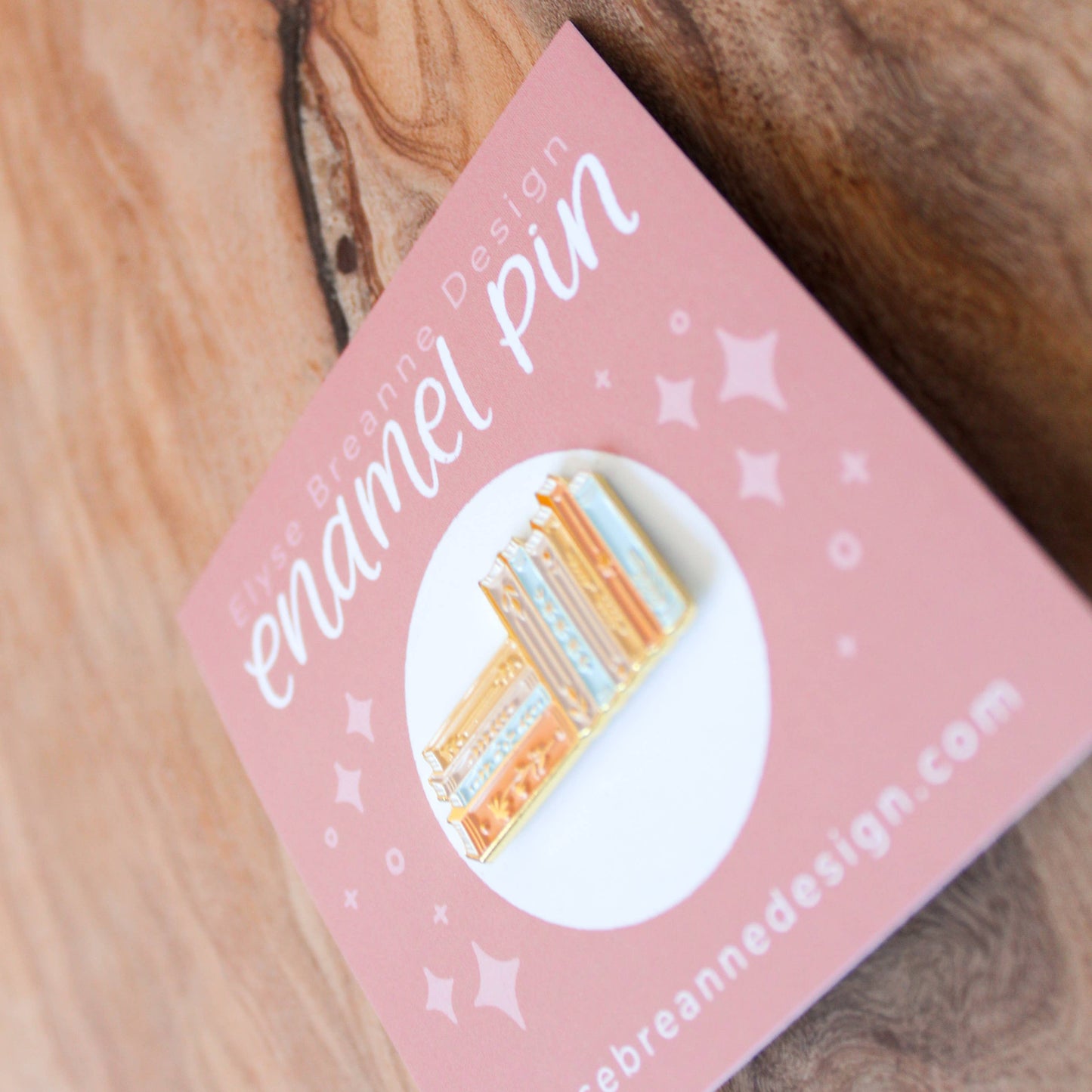 Stack of Books Enamel Pin 1x1in.