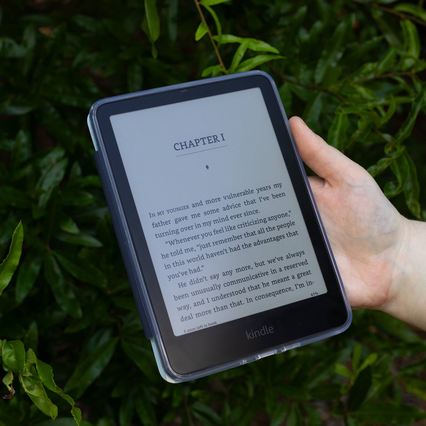 Blue Stripes Clear Back Kindle Case: Kindle Paperwhite (12th Generation)