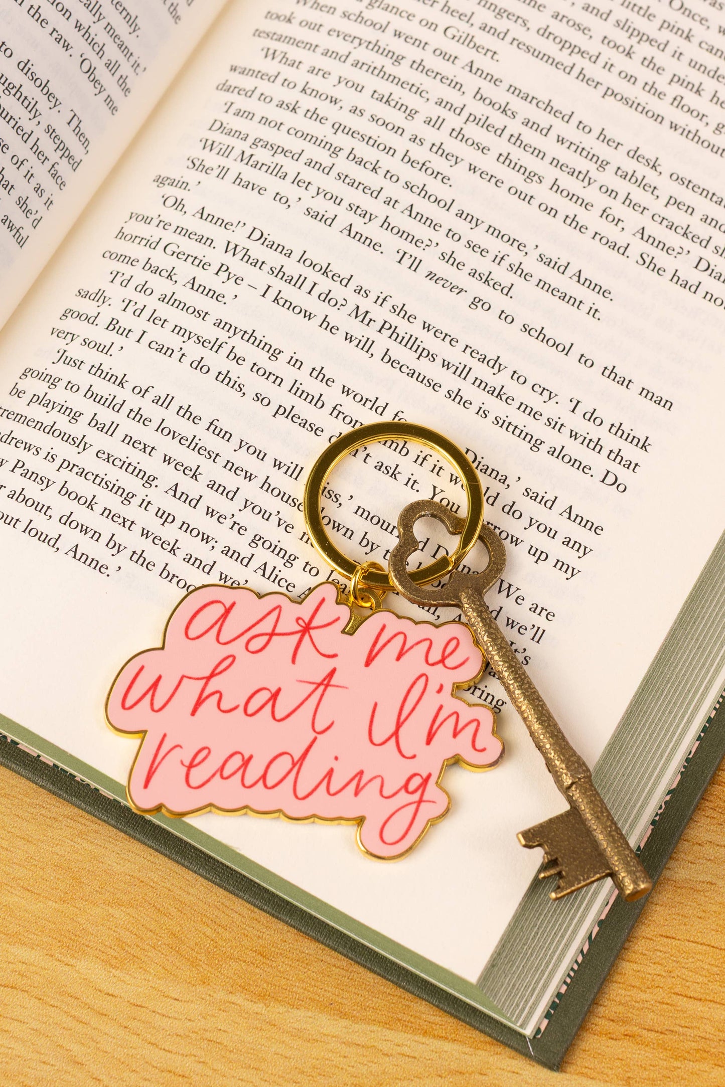 Ask Me What I'm Reading Metal Keychain 2x2.5 in.